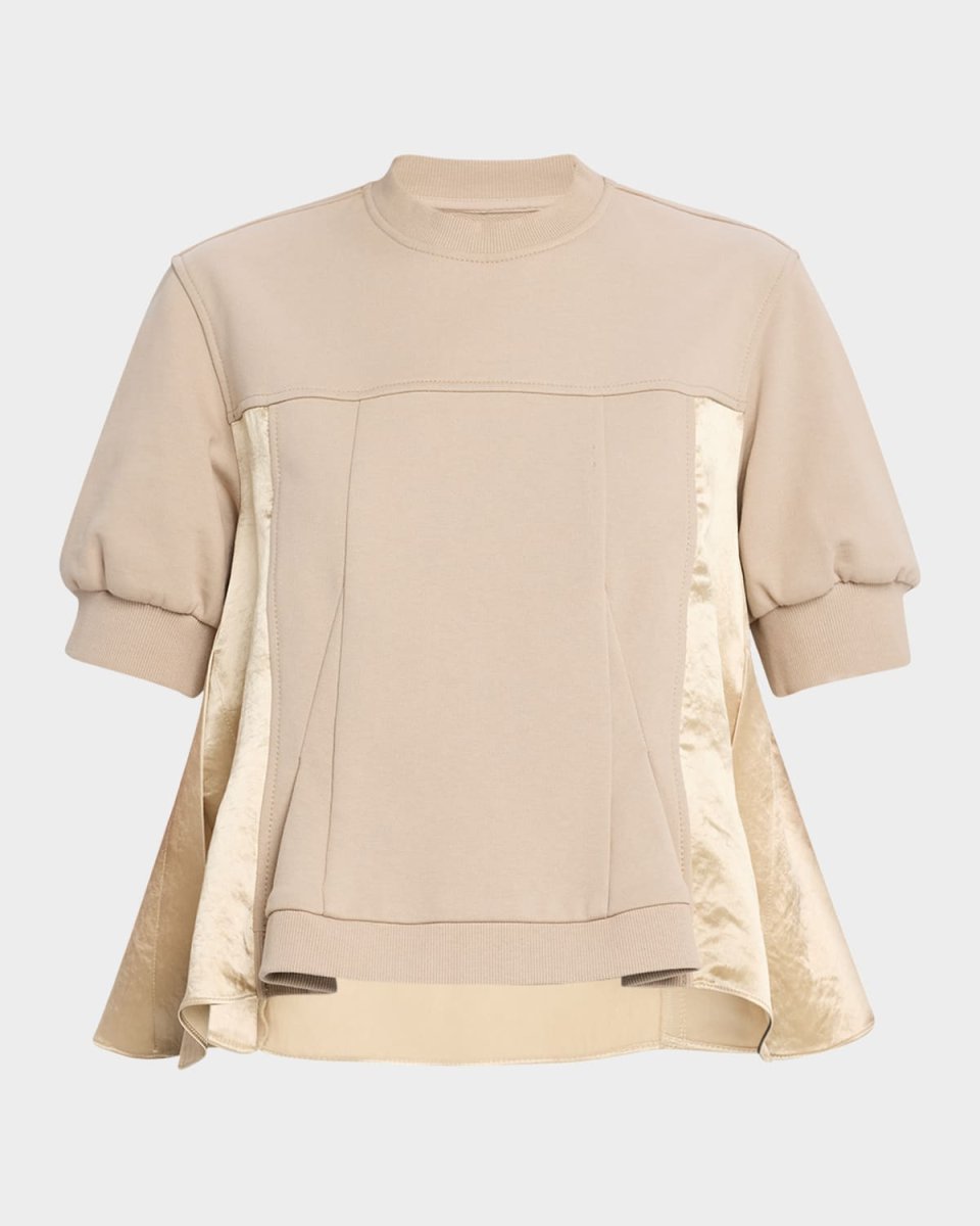 Satin Combo Flounce Top
